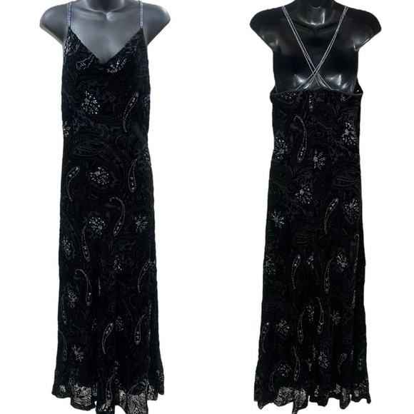 Vintage EAST Beaded Paisley Velvet Gown - Picture 1 of 9